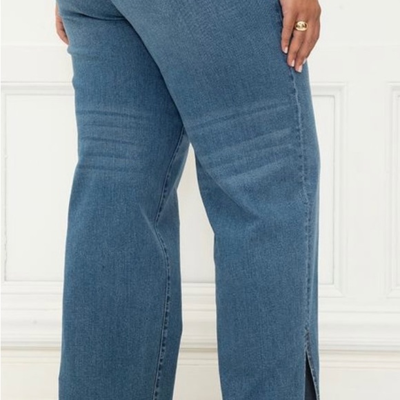 Eloquii Element Straight Leg Jeans with Slit - Picture 3 of 3